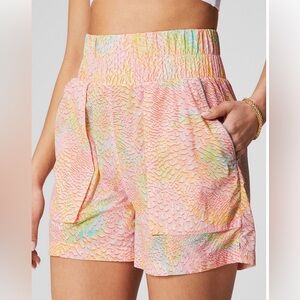 Fabletics Ultra High-Waisted Piped Nylon Shorts